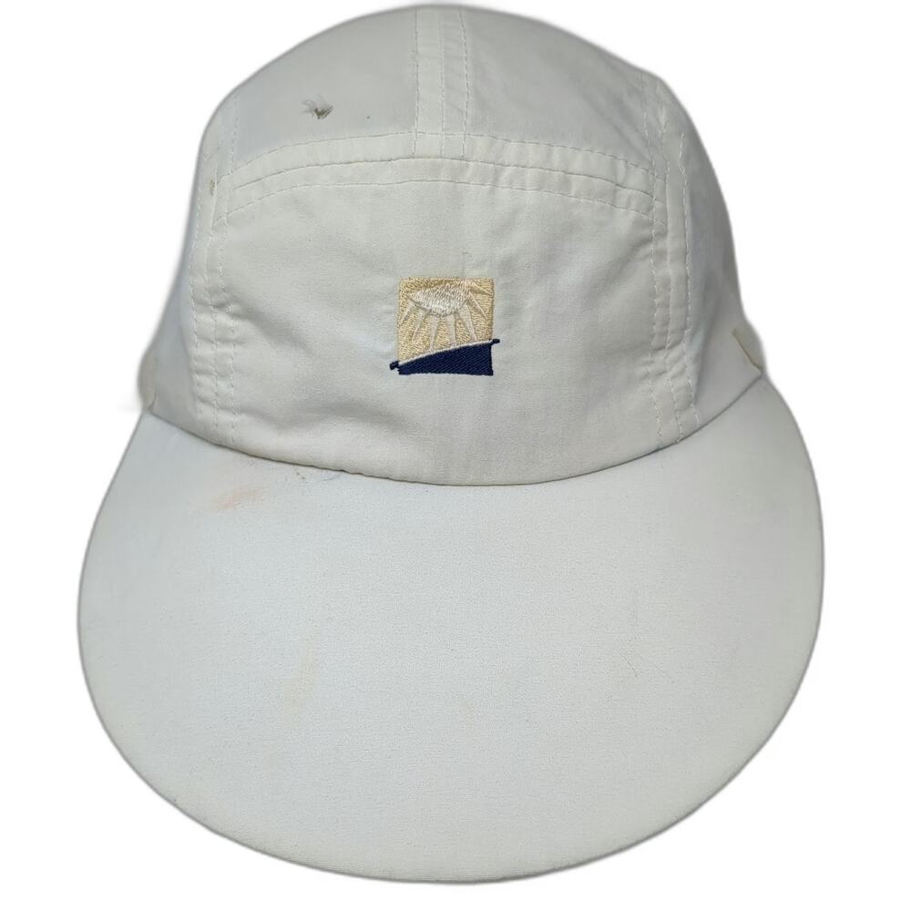 Solumbra 5 Panel White L Sun Protection Long Brim Chin Strap Performance hat